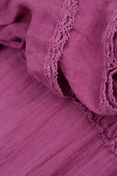 Ruffled Wild Berry Gauze Linen Skirt 5