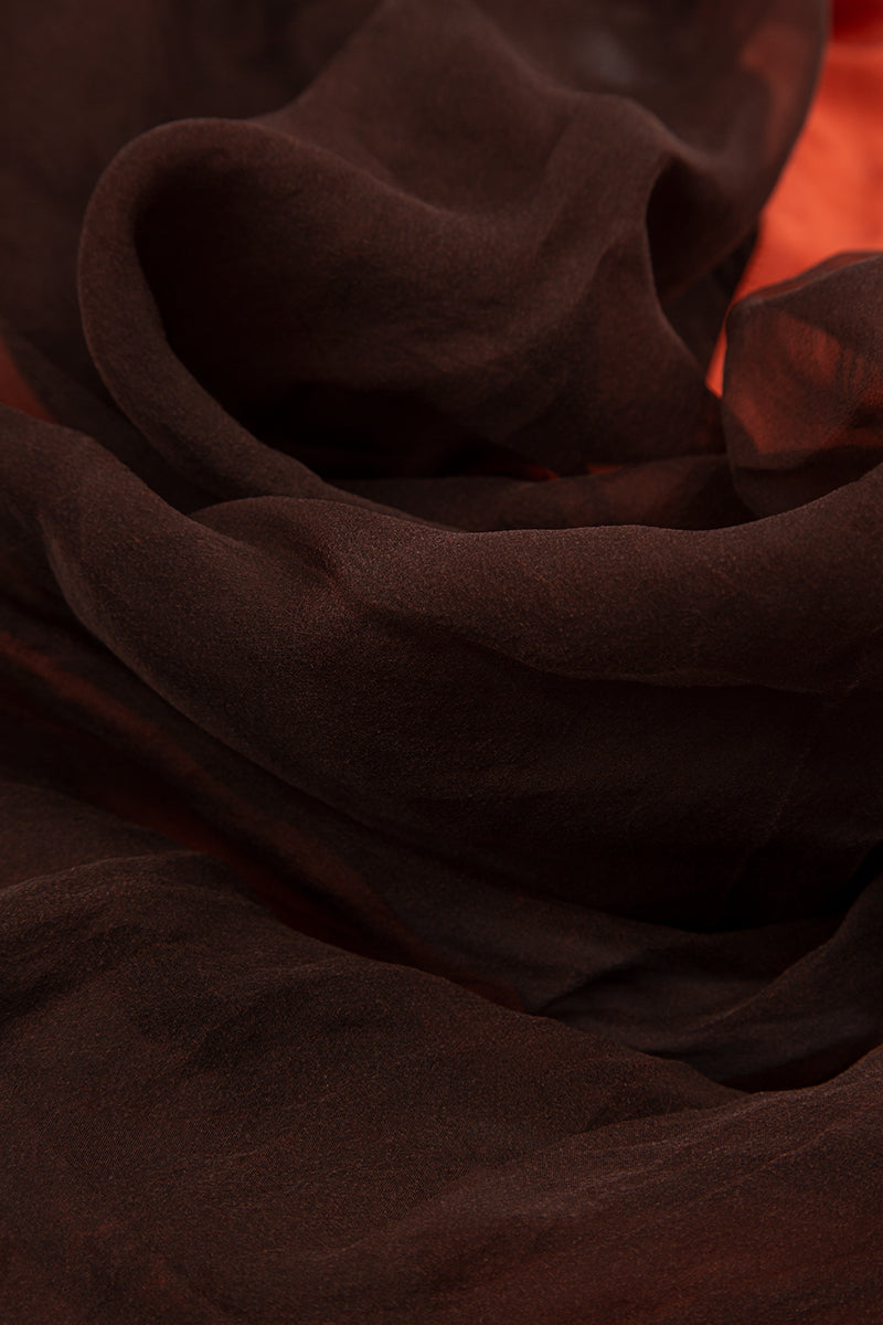 Rust Silk Chiffon Scarf