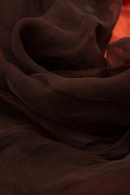 Rust Silk Chiffon Scarf