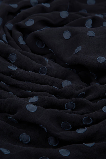 Midnight Blue Dotty Silk Maxi Dress 5