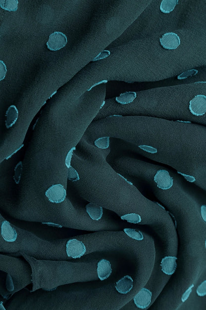 Dotty Deep Turquoise Silk Scarf