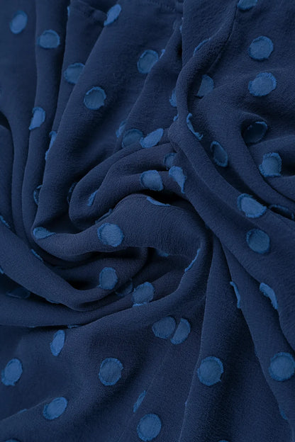 Layered Dotty Royal Blue Silk Dress 5
