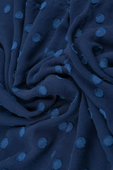 Layered Dotty Royal Blue Silk Blouse 5