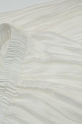 Wide Flowy White Crumpled Pure Silk Trousers 5