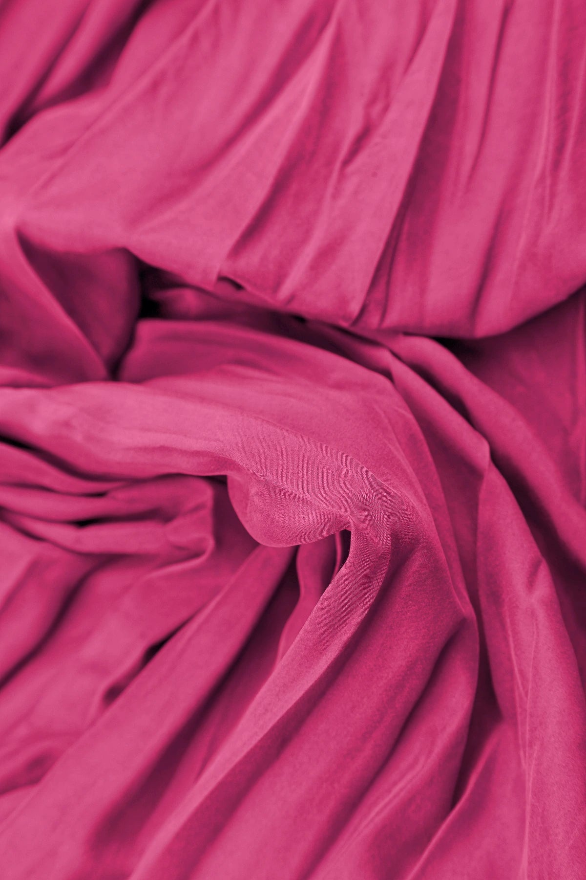 Romantic Fuchsia Crumpled Pure Silk Dress 5