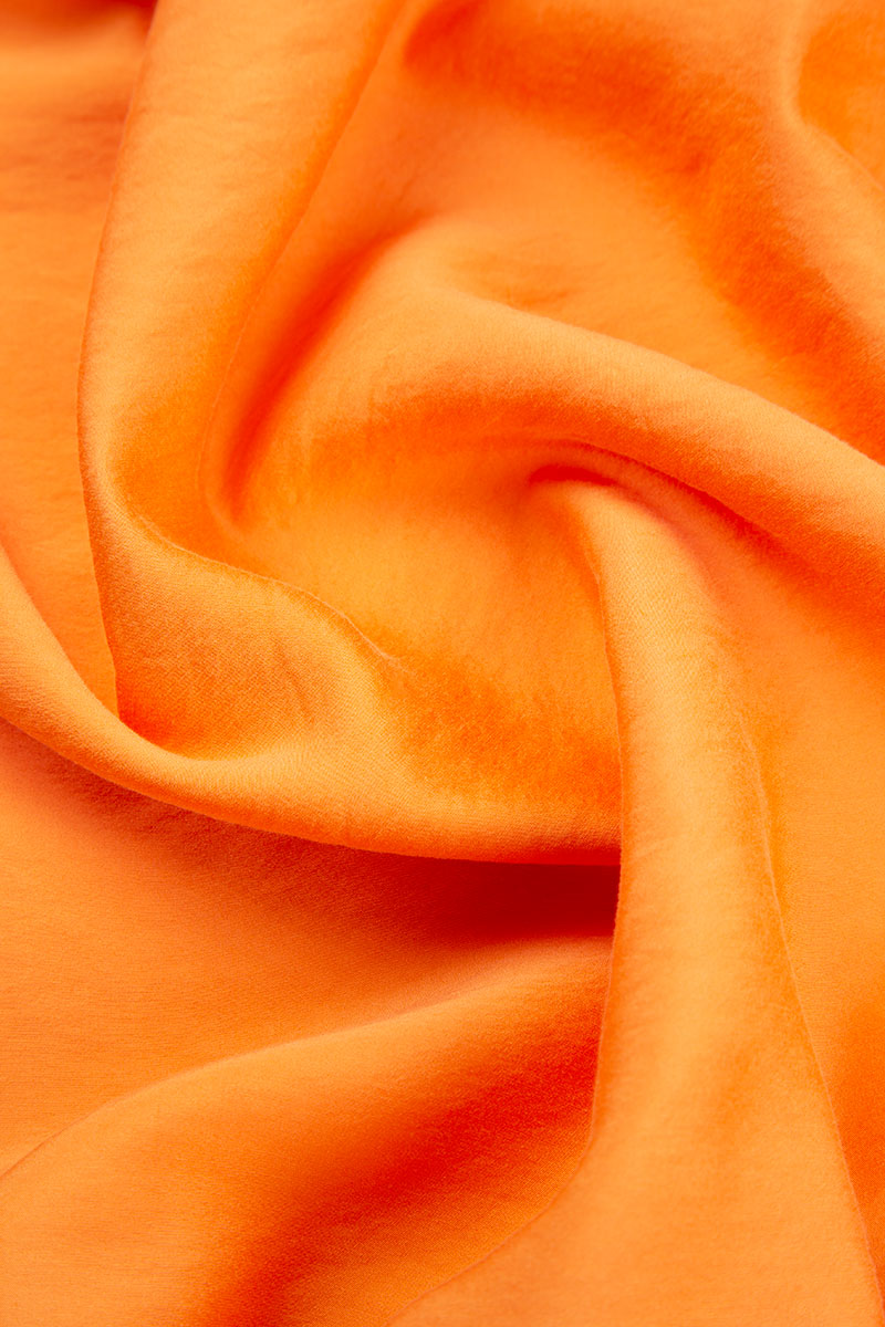 Single Pocket Neon Orange Silk Bamboo Dress 6