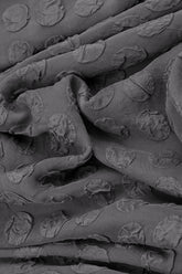 Square Neck Bubble Grey Silver Silk Dress 6