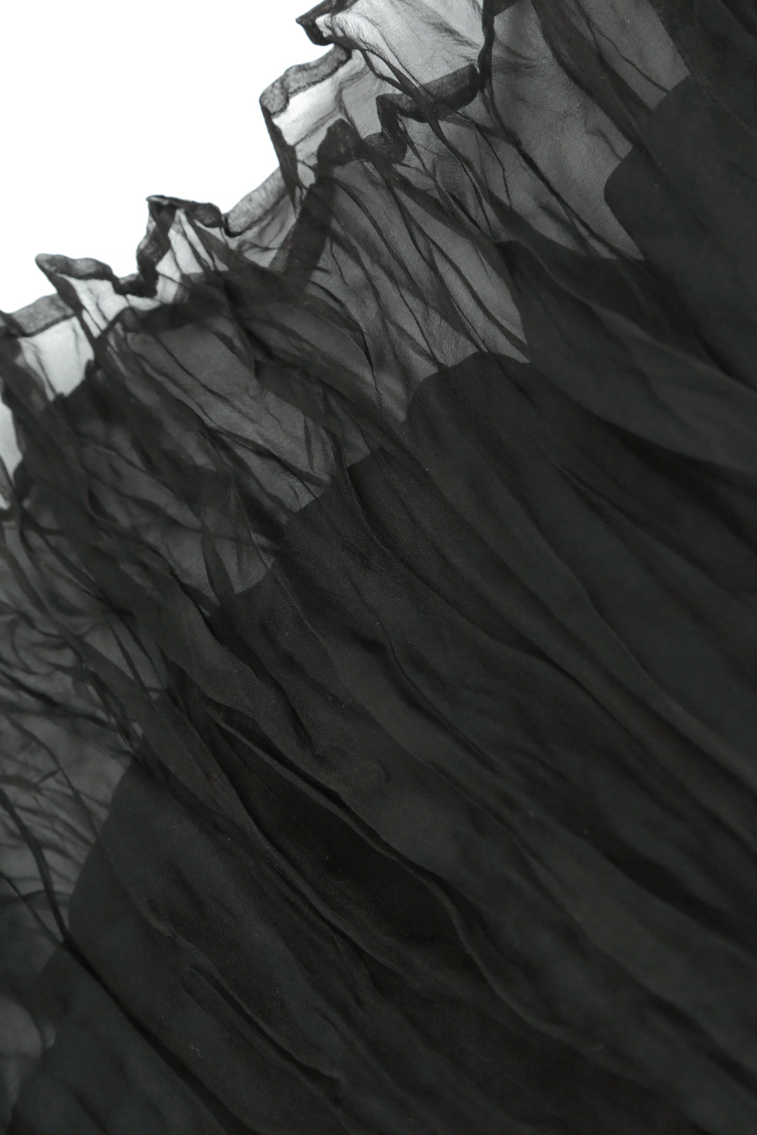 Black Crumpled Silk Chiffon Dress 6