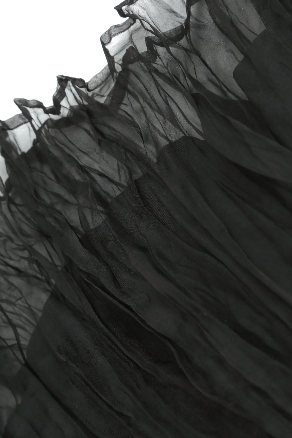 Black Crumpled Silk Chiffon Dress 6