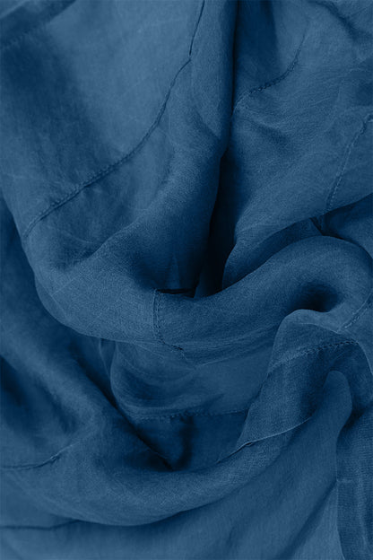 Azure Silk Chiffon Scarf