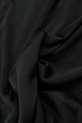 Front Slit Hem Black Silk Trousers 4