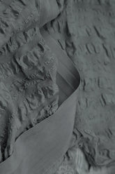 Tie Up Graphite Textured Silk Jacket 6