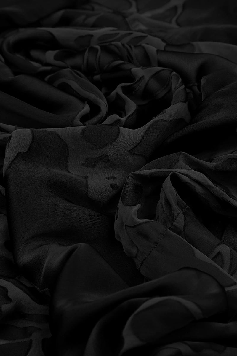 Longer Sides Floral Black Silk Tunic 5