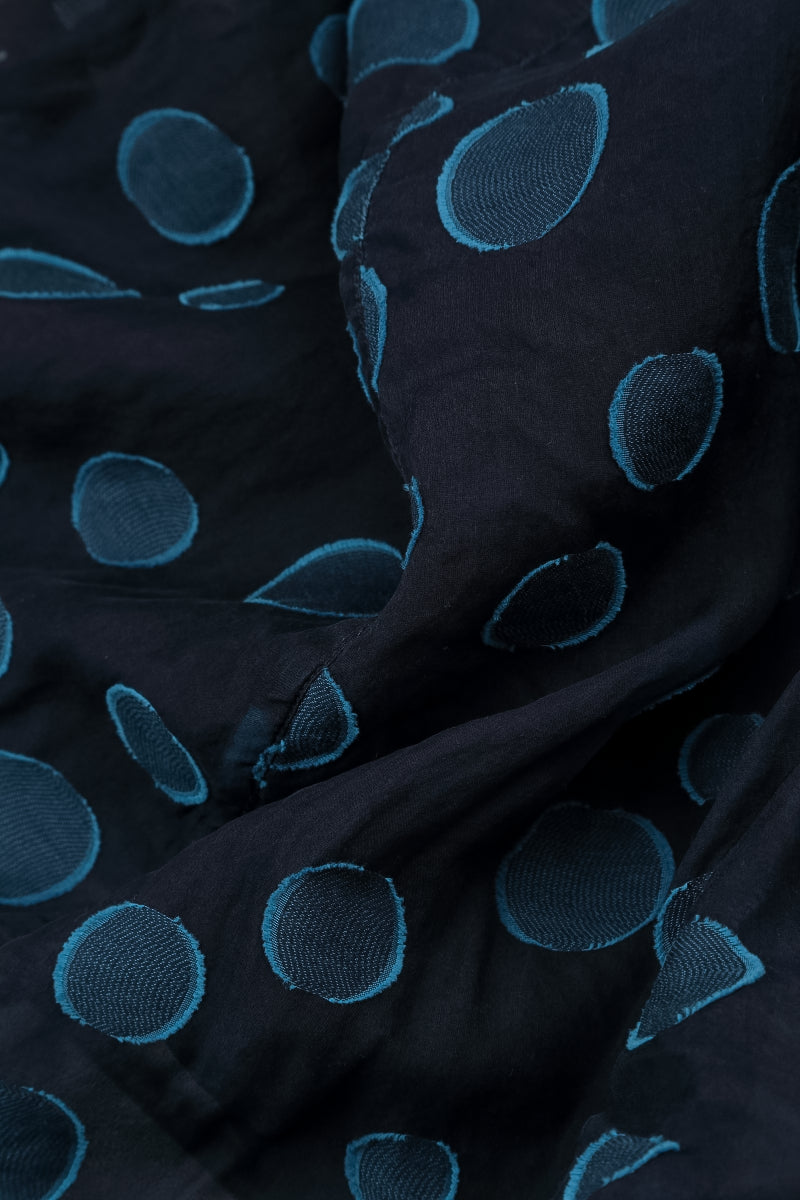 Flowy Royal Blue Bubbles Silk Jacket 5