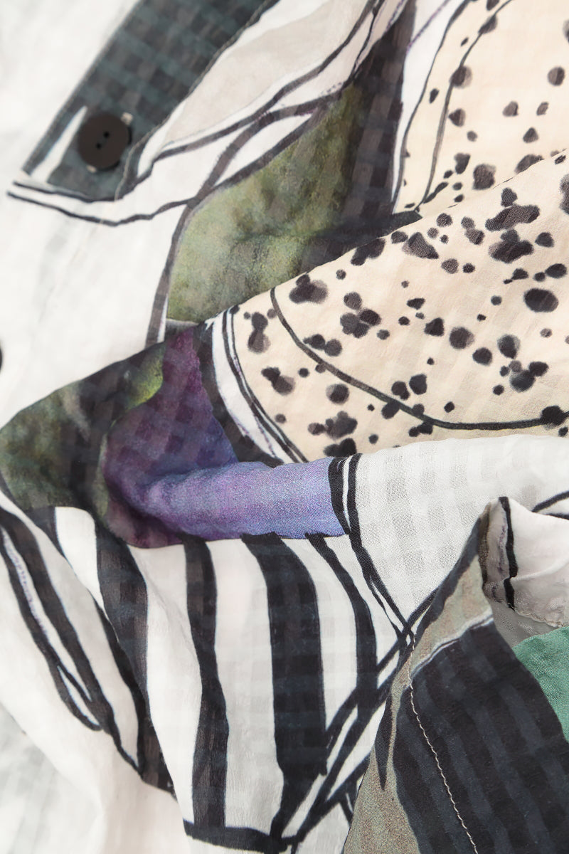 Balloon Tumbled Stone Textured Silk Dress 5