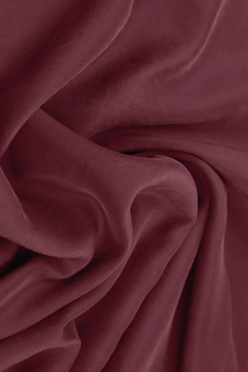 Romantic Antique Ruby Silk Bamboo Dress