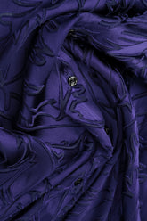 Loose Royal Purple Devoré Feather Silk Shirt 6