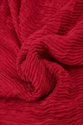 Wide Cherry Red Plissé Silk Kaftan Dress 5