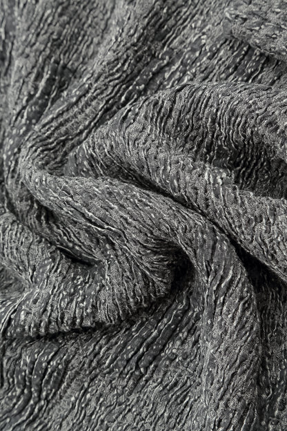 Wide Silver Textured Silk Linen Trousers 6