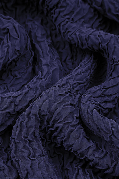 Loose Purple Crinkled Silk Shirt 5