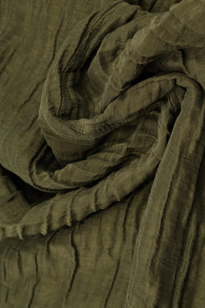 Two Pockets Crinkled Forest Mist Silk Linen Tunic 5