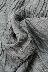 Cowl Neck Crinkled Silver Silk Blouse 5