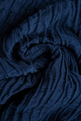 Detachable Collar Crinkled Royal Blue Silk Linen Tunic 6