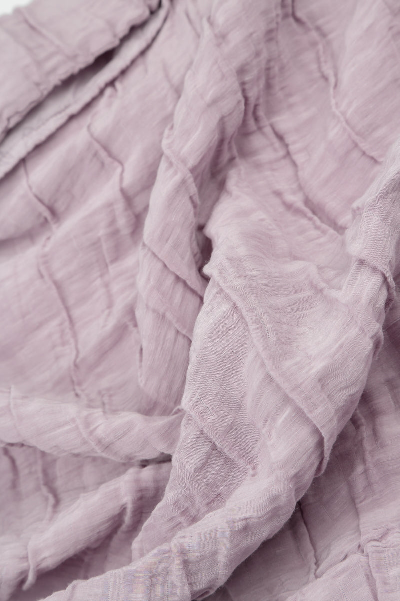 Tapered Barrel Lilac Crinkled Silk Linen Trousers 5