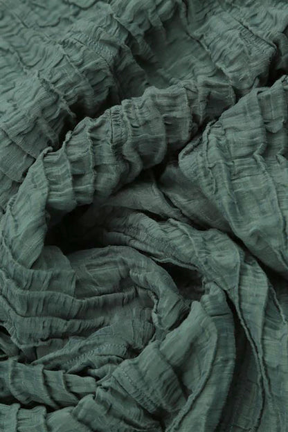 Dropped Edge Sage Crinkled Silk Tunic 5