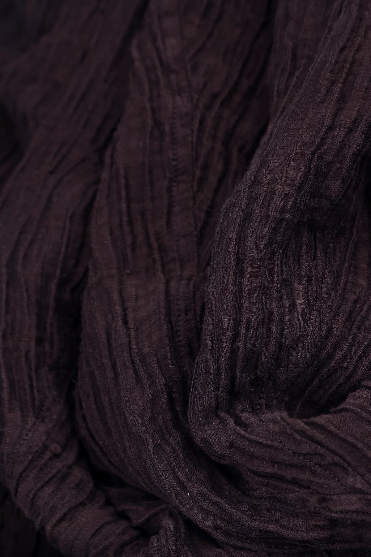 Flared Deep Plum Crinkled Silk Skirt