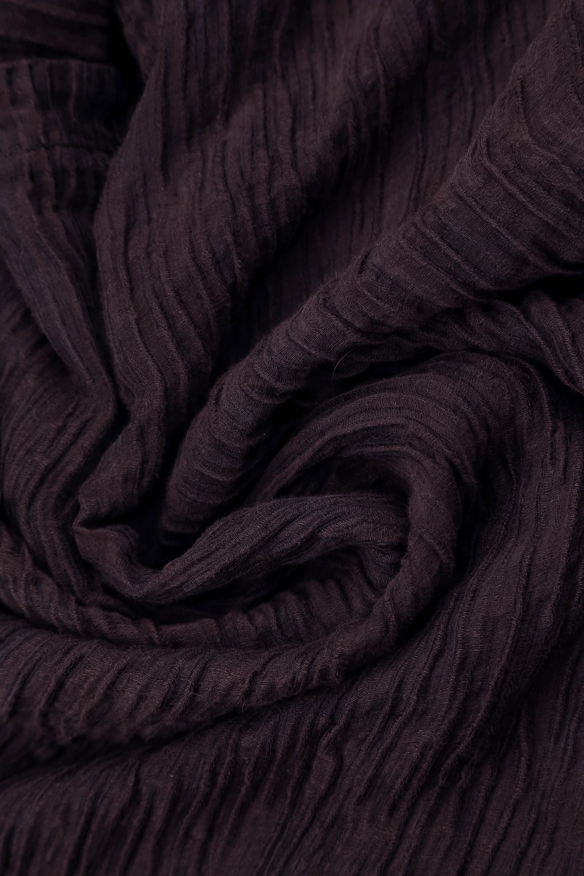 Flared Deep Plum Crinkled Silk Skirt