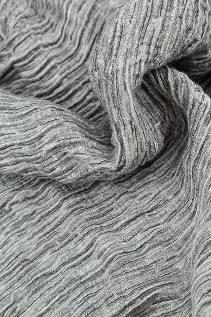 V-Neck Silver Crinkled Silk Tunic 5