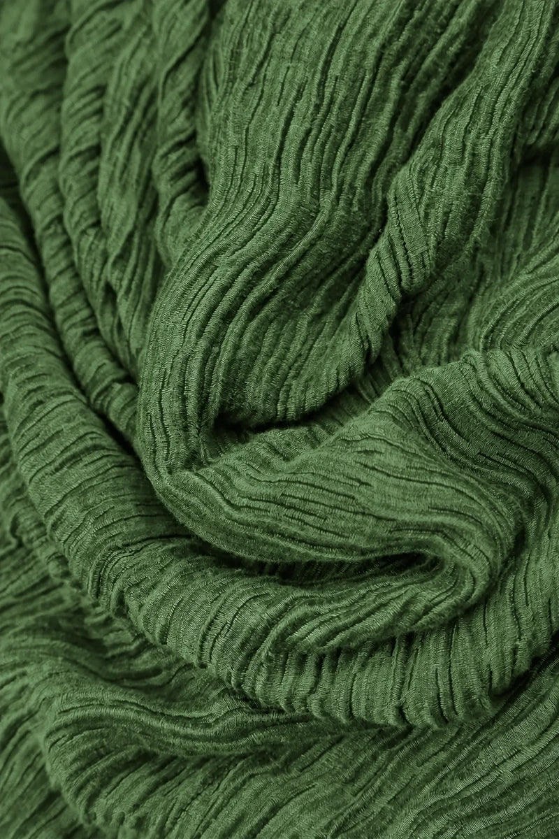 Boxy Shamrock Green Crinkled Silk Blouse