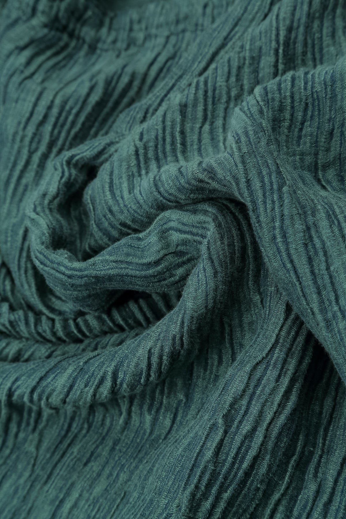 Romantic Crinkled Deep Turquoise Silk Dress 5