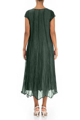 Sage Crumpled Silk Chiffon Dress 2