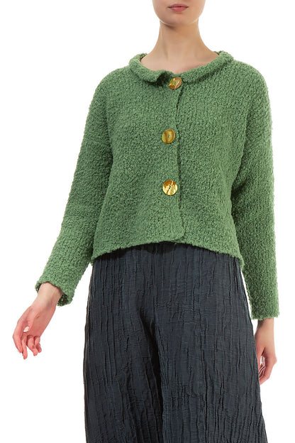 Sage Green Alpaca Wool Cardigan