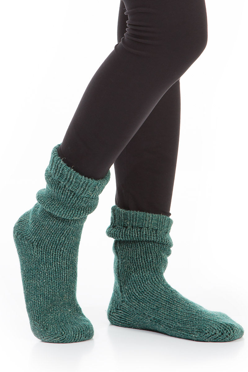 Sage Green Wool Linen Socks