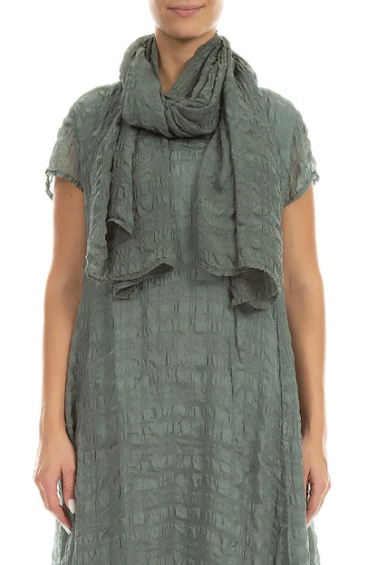 Sage Light Textured Silk Scarf 1