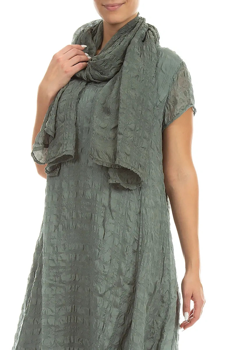 Sage Light Textured Silk Scarf 3