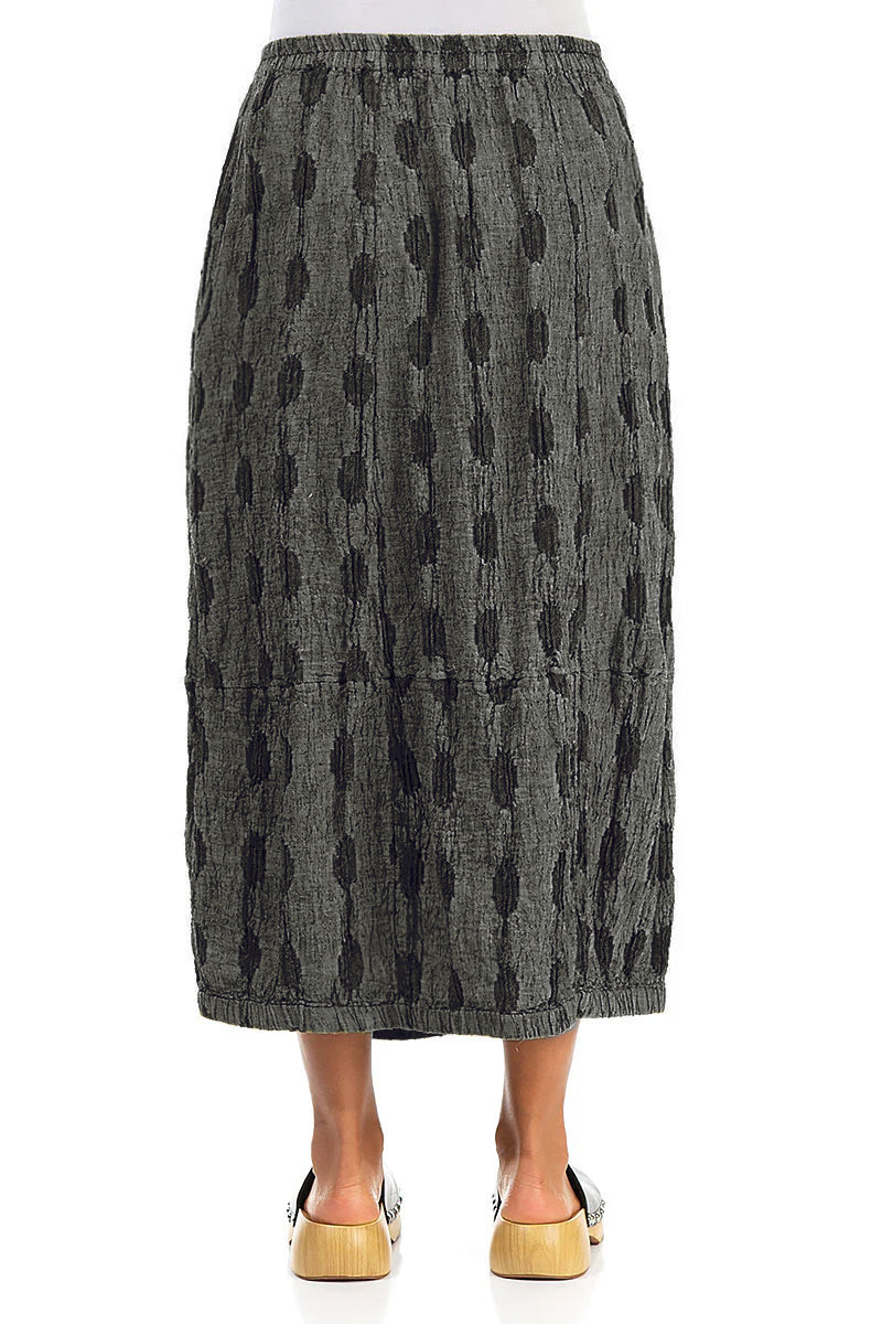 Sage Textured Bubbles Linen Skirt