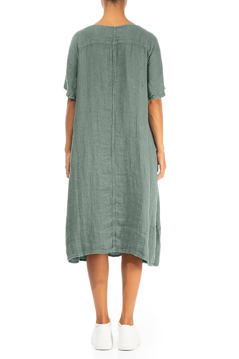 Sage Textured Linen Dress