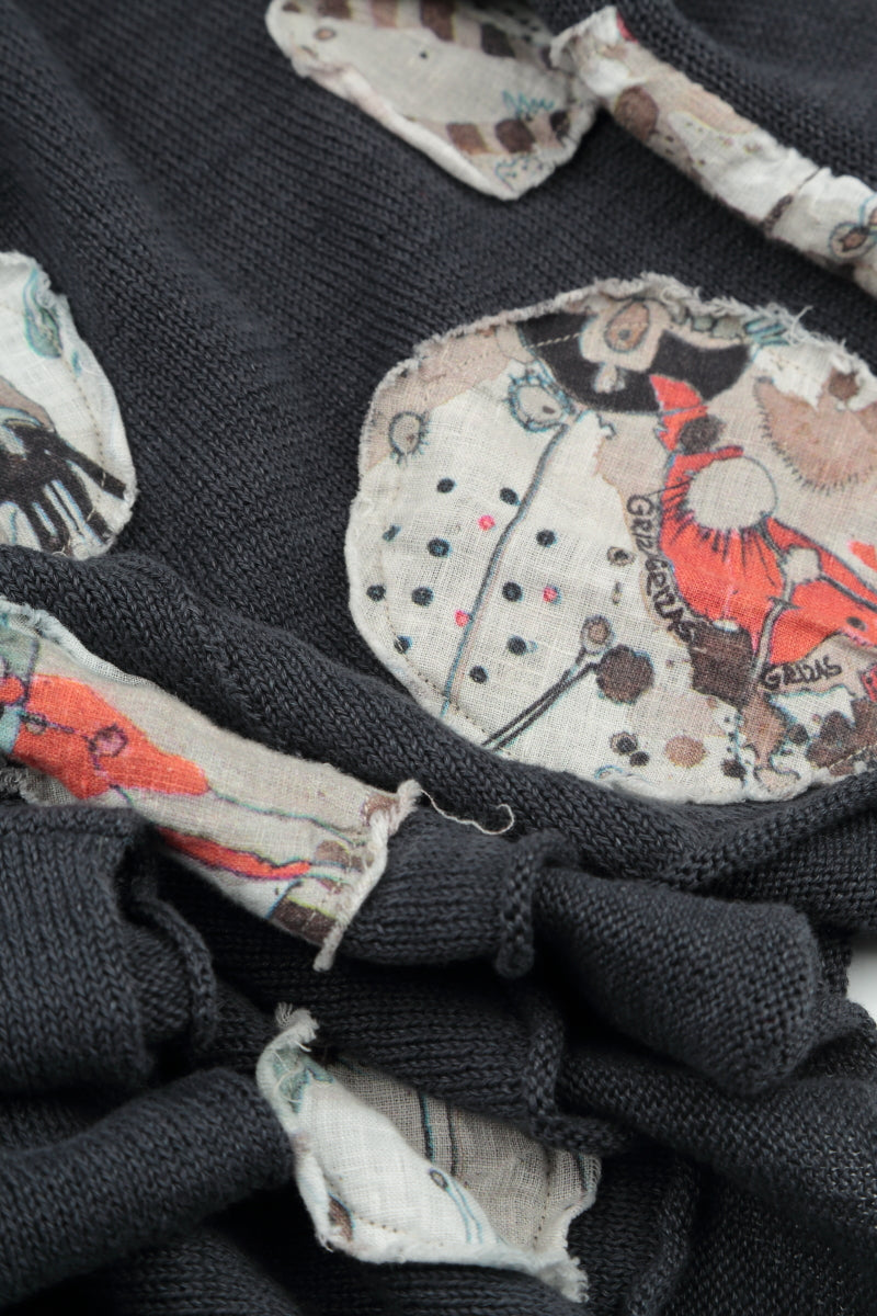 Savannah Patch Décor Graphite Linen Jumper 5