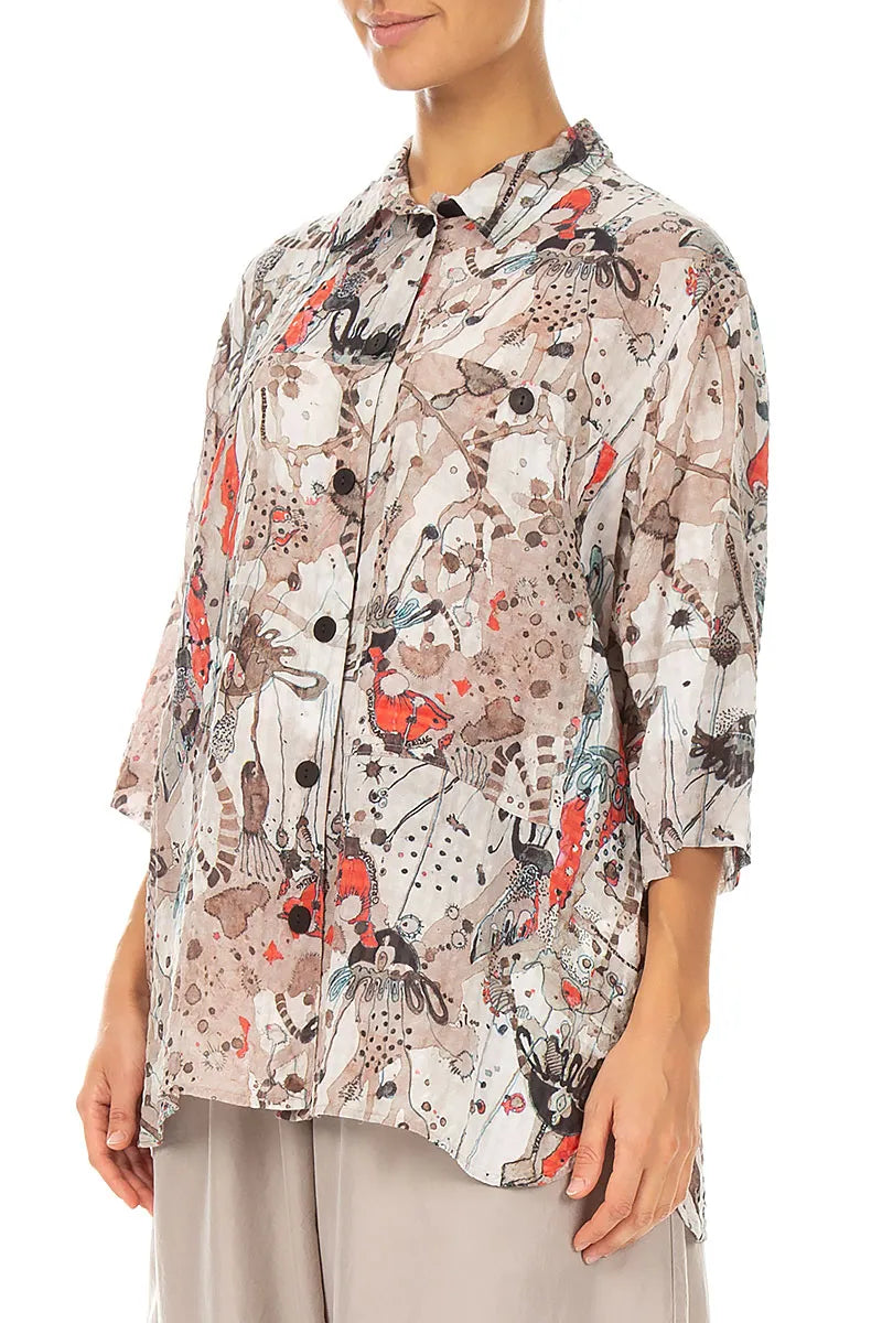 Savannah Seidenhemd mit Struktur