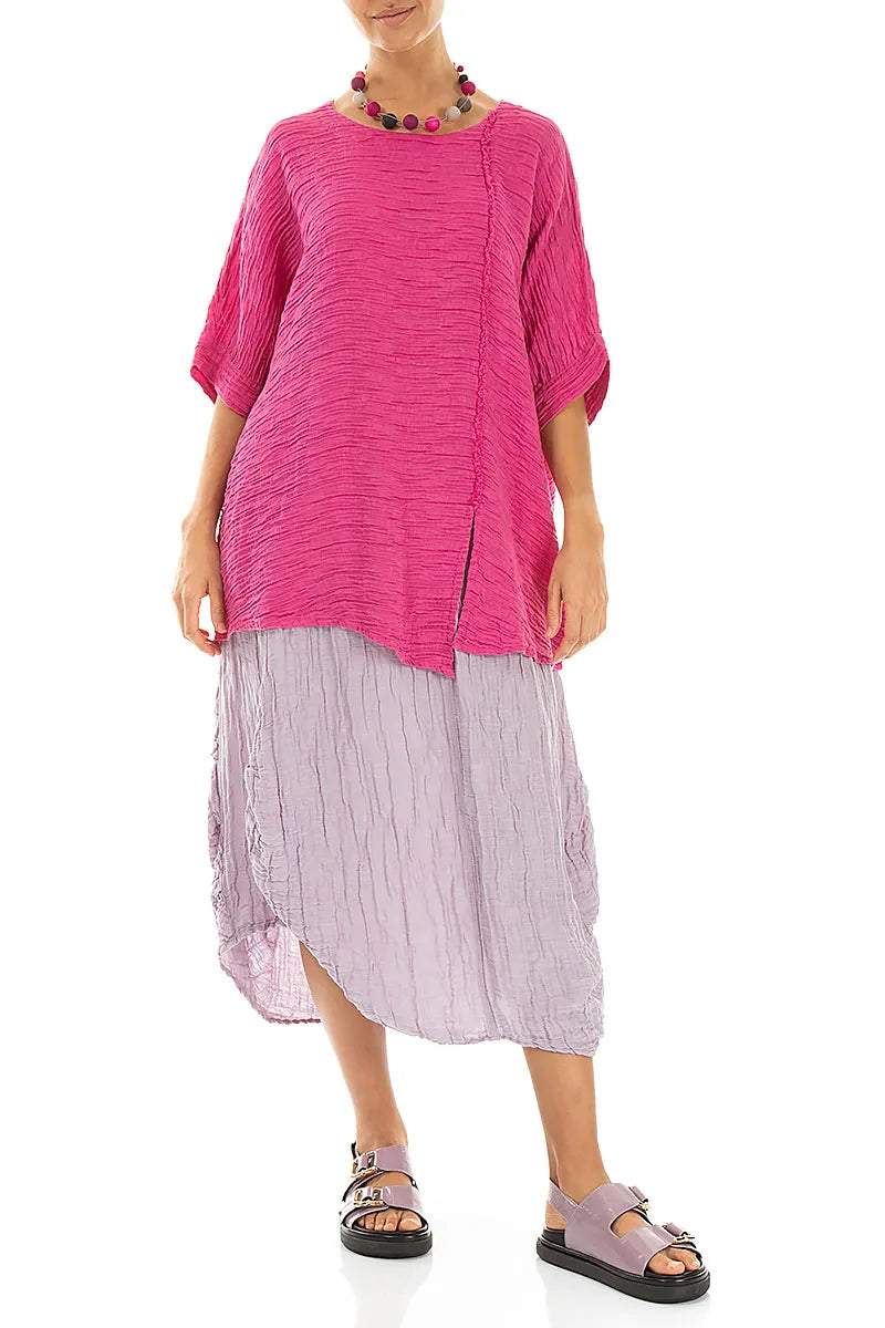 Sculpted Hem Lilac Crinkled Skirt