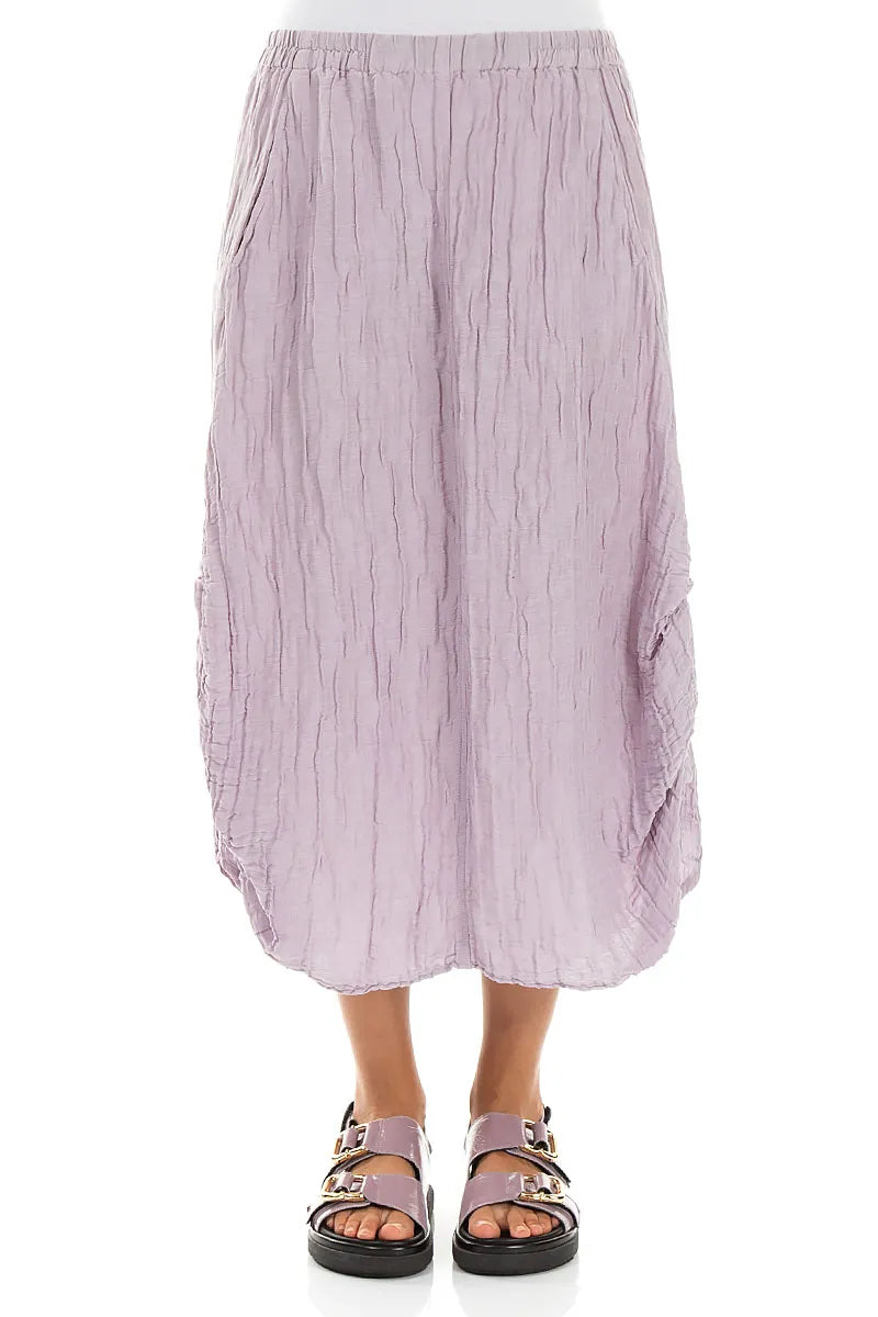 Sculpted Hem Lilac Crinkled Skirt 1