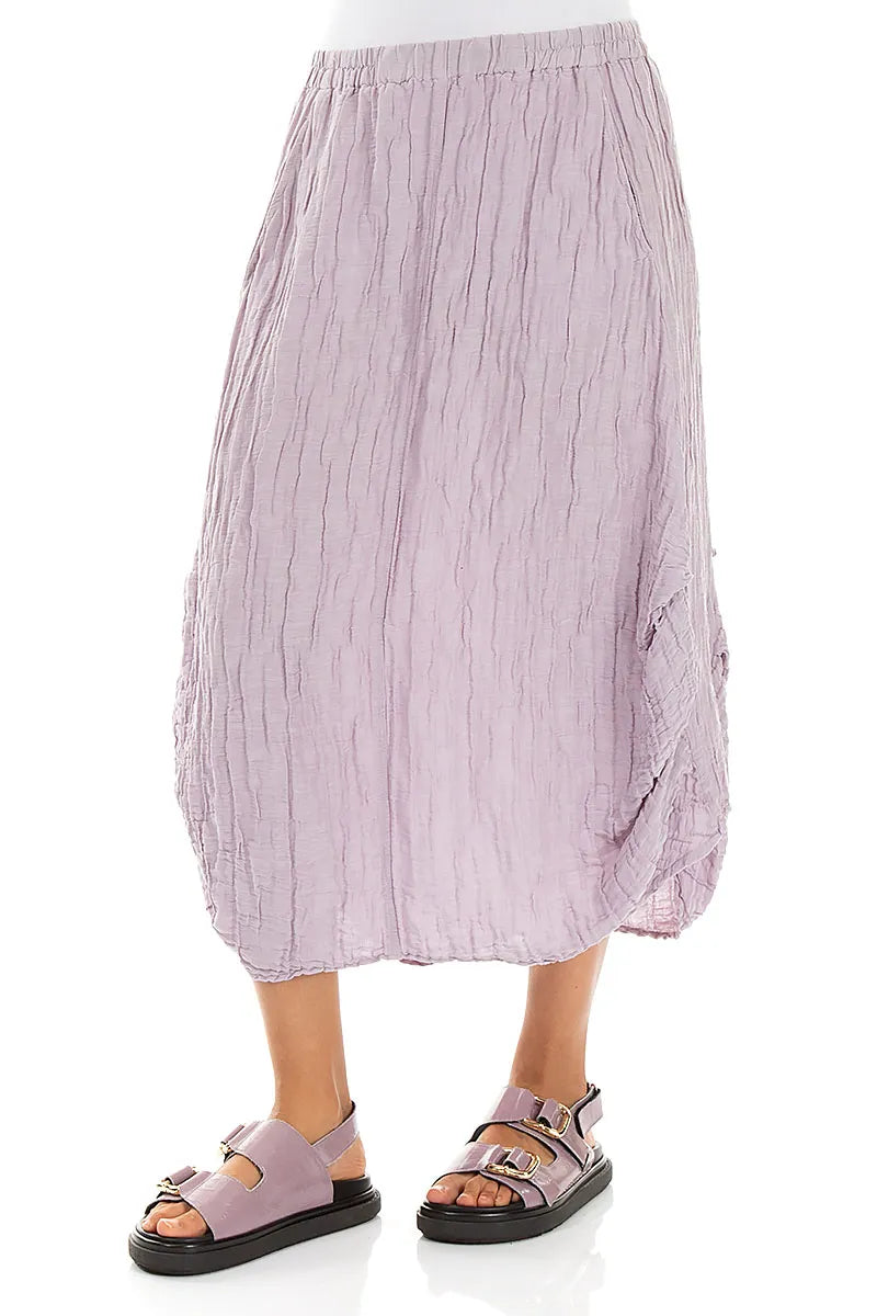 Sculpted Hem Lilac Crinkled Skirt