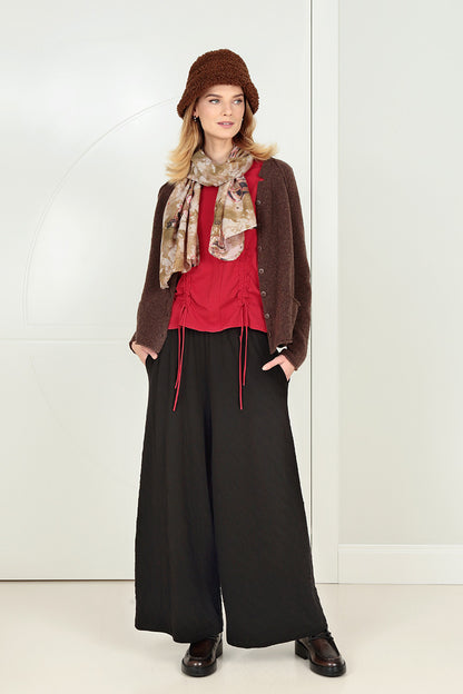 Seam Detail Brown Wool Cardigan 6