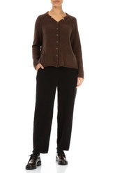 Seam Detail Brown Wool Cardigan 4