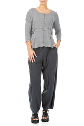 Seam Detail Grey Linen Cardigan 4