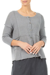 Seam Detail Grey Linen Cardigan 3